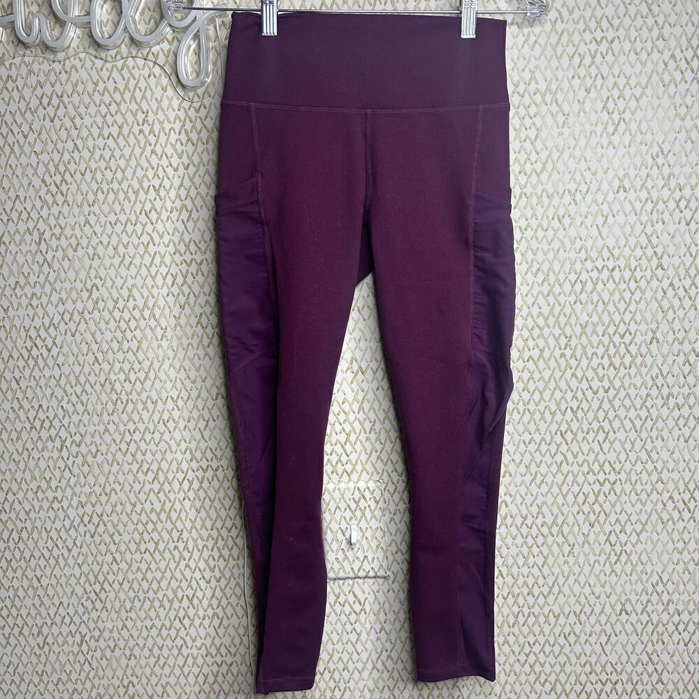 Fabletics Plum Purple Skinny Leg Mesh Peekaboo Athletic Leggings Size S